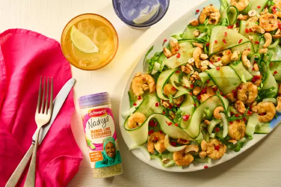 Grilled Prawn and Cucumber Salad