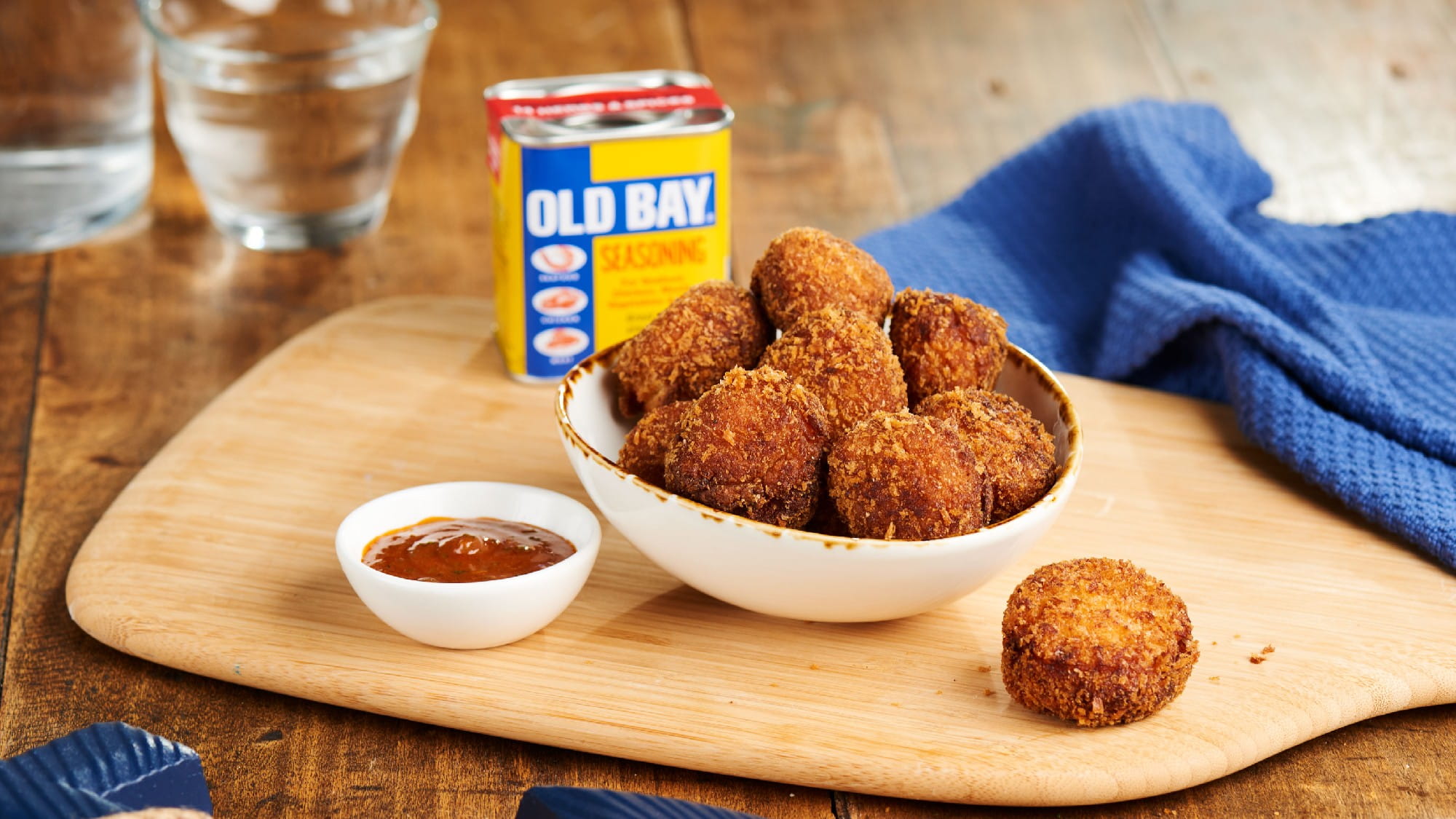 Cheese Bonbons with Bois Boudran Dipping Sauce