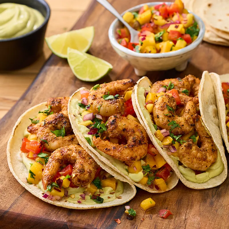 Mexican Prawn Tacos with Avocado crema & Mango Salsa Mexican_Prawn_Tacos_Avocado_crema_Mango_Salsa_800x800