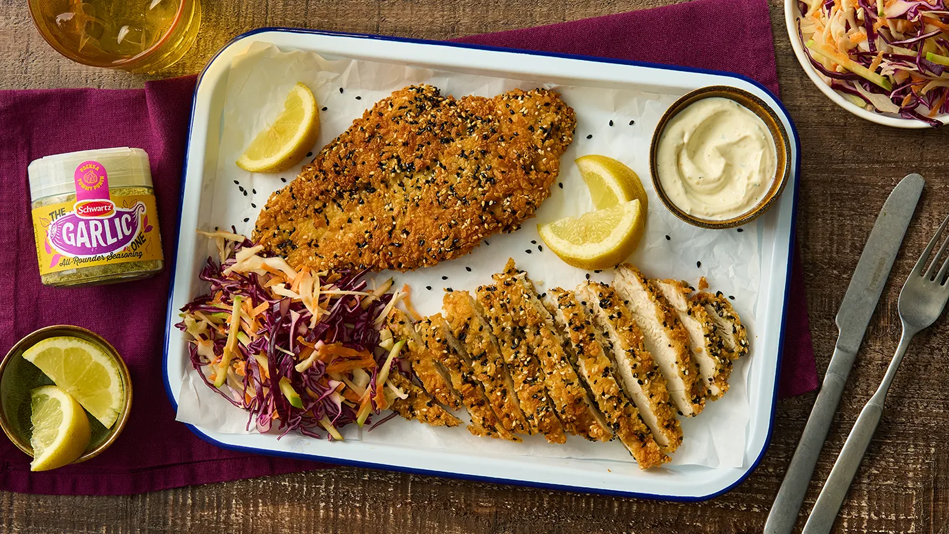 Garlicky Chicken Schnitzel
