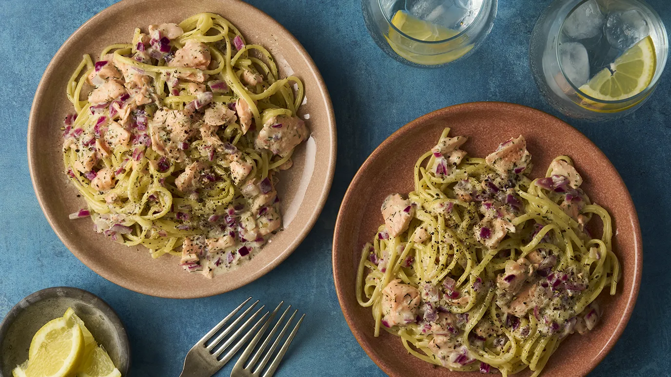 Salmon, dill and creme fraiche pasta