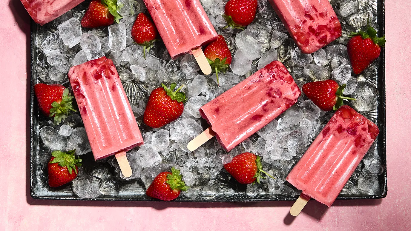 Strawberry, Ginger & Coconut Ice Lollies Recipe
