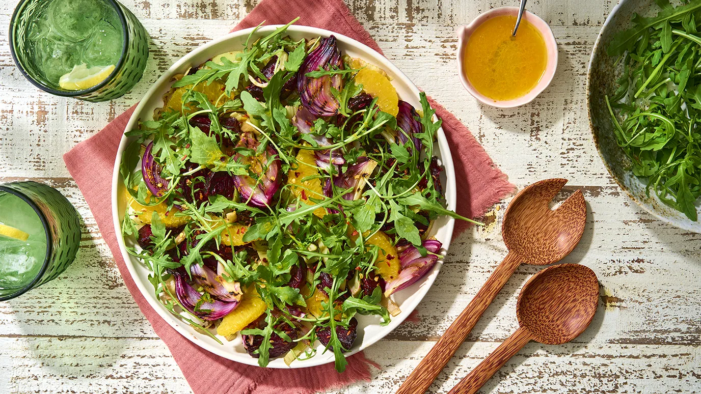 BBQ Fennel & red onion, beetroot, fennel seeds, orange