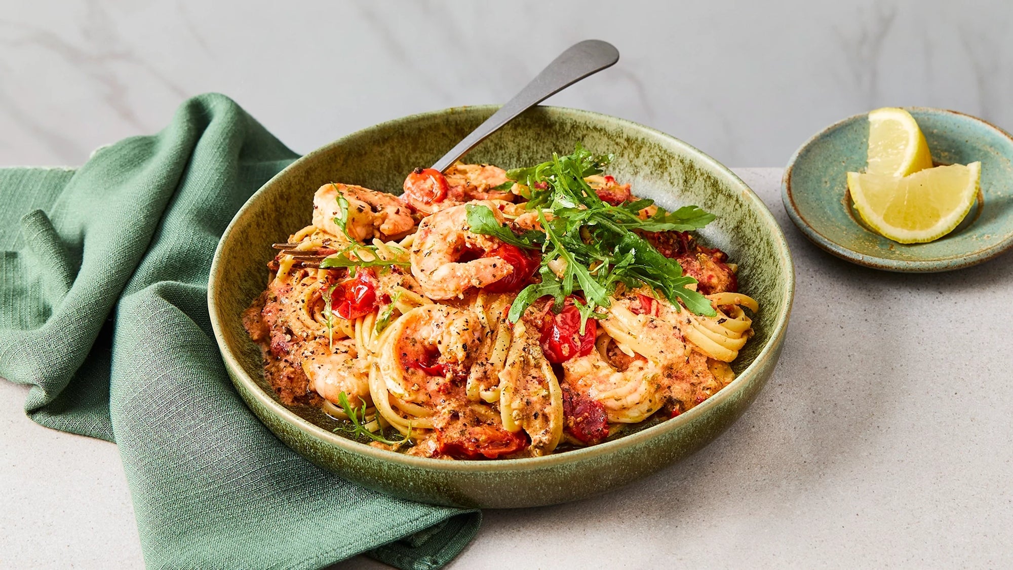 Crème Fraiche Prawn Pasta Recipe