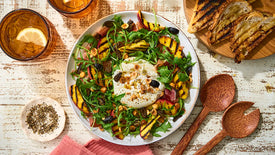 BBQ Peach, Burrata salad