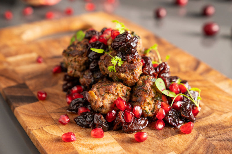 Lamb Meatballs with Sour Cherries and Pomegranate