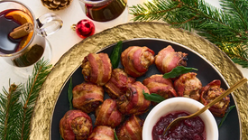 Pork and Sage Stuffing Balls Wrapped in Bacon