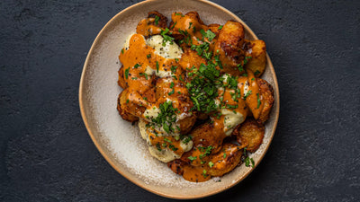 @eatlikeanadult Smoky Roast Potatoes with Salsa and Garlic Mayo