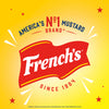 A promotional graphic for Frenchs America No 1 Mustard Brand since 1904 featuring the Global Visionary Template Uk on a bright yellow background with red stars.