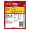 Back of a Schwartz Hot Chilli Con Carne recipe mix packet providing consumers with preparation steps, ingredients, and nutritional values.