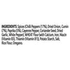 The ingredients list for the Schwartz Hot Chilli Con Carne Recipe Mix 41G is shown in black text on a white background.