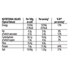 A nutritional information table for the Schwartz Chilli Con Carne Recipe Mix 41G, detailing values per 100g as sold, per serving, and the percentage of reference intake per serving.