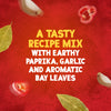 A promotional image for the Schwartz Shepherd'S Pie Recipe Mix 38G highlights its key ingredients with text describing a tasty recipe mix with earthy paprika, garlic, and aromatic bay leaves.