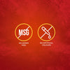An infographic with two icons on a red background highlights that the Schwartz Somerset Pork Casserole Recipe Mix 36G contains no added MSG and no artificial colours.