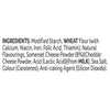 The ingredients list for the Schwartz Extra Mature Cheddar Cheese Sauce 30G is displayed, detailing components such as modified starch, wheat flour, and Somerset cheese powder.