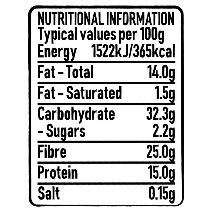 A nutritional information label for Schwartz Mild Curry Powder 85G detailing typical values per 100g including 365 calories and 15 grams of protein.