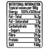 An infographic displaying the nutritional information per 100g for Schwartz Hot Curry Powder 85G including energy values and a breakdown of fat, carbohydrates, fibre, protein, and salt.