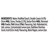 A detailed list of ingredients for Schwartz Fish Lemon and Parsley Sauce 300G including water, modified starch, double cream, onion, parsley, butter, skimmed milk powder, and fish extract.