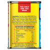 The back of a yellow tin for Old Bay Lemon & Herb Seasoning 75G displays the full list of ingredients and a nutrition information table showing typical values per 100g.
