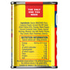 The back label of Old Bay Hot Seasoning 75G displays a comprehensive list of ingredients including mustard flour and cayenne pepper alongside a nutrition information table and dietary suitability details.