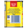The back of a yellow tin of Old Bay Hot Seasoning 75G displays contact information for McCormick UK and France along with a barcode and recycling symbol.