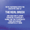 A promotional graphic for the Schwartz The Real Greek Chicken Gyros Wrap 20G explains the partnership with The Real Greek restaurant to develop a range of products for recreating restaurant favourites at home.
