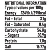 The nutritional information table for Schwartz Chinese 5 Spice Seasoning 58G, detailing the typical values per 100g, including energy, fat, carbohydrate, protein, and salt.
