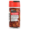 The back label of a jar of Schwartz Birds Eye Chillies 11G provides usage tips and heat level information for the whole dried peppers visible inside.