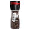 A clear glass Schwartz Black Peppercorns Adjustable Medium Grinder 35G is shown against a white background, revealing the whole black peppercorns inside.