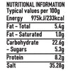 The nutritional information table for Schwartz Paprika & Onion Chicken Seasoning 50G, listing the typical values per 100g for energy, fat, carbohydrates, protein, and salt.