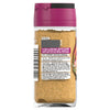 A clear glass jar of Schwartz Garlic & Herb Roast Chicken Seasoning 53G showing the back label with ingredients and usage instructions against a white background.