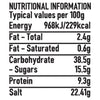 An infographic displaying the nutritional information per 100g for Schwartz Lemon & Thyme Chicken Seasoning 43G including energy fat carbohydrates protein and salt content.