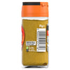 The back of a glass jar of Schwartz Ground Cumin 37G, showing the barcode, recycling information for the glass jar and plastic cap, and storage instructions.