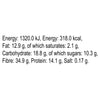 A nutritional information panel for Schwartz Paprika 40G detailing energy values in kilojoules and kilocalories along with fat, carbohydrate, fibre, protein, and salt content.