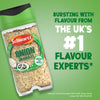 A jar of Schwartz Onion Granules 30G is shown in an advertisement with the text, Bursting with flavour from the UK's #1 Flavour Experts.
