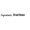 A simple graphic lists dried onion as the single ingredient for Schwartz Onion Granules 30G.