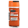 The back of a glass jar of Schwartz Smoked Paprika, showing cooking suggestions, the company address, and the website for recipes.