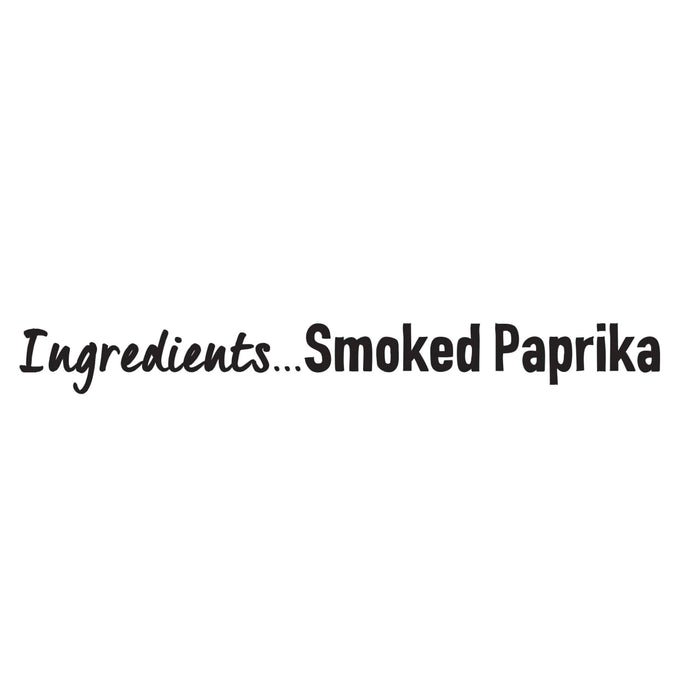 A graphic illustration listing the ingredients for Schwartz Smoked Sweet Paprika 40G which consists solely of smoked paprika.