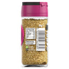 A clear glass jar of Schwartz Zaatar 35G showing the nutritional information and barcode on the back label against a white background.