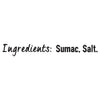 An ingredient list for Schwartz Sumac Ground 44G showing it contains sumac and salt.