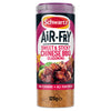 A clear shaker jar of Schwartz Af Chinese Cs Sea seasoning shows the Sweet & Sticky Chinese BBQ blend, with a serving suggestion of glazed meat in a bowl on the label.