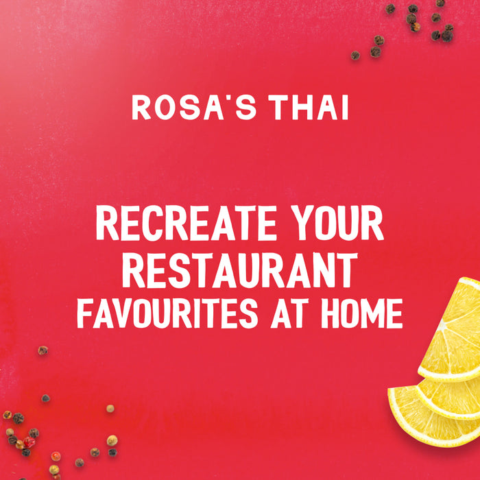 An advertisement on a red background with lemon slices and peppercorns features the text Recreate Your Restaurant Favourites At Home, suggesting a meal made with Sa Rt Green Curry X12.
