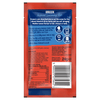 Back of a Schwartz Greek Inspired Seasoning Rub packet displaying cooking instructions, ingredients, and nutritional information for the Mediterranean flavor blend.