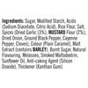 A detailed list of ingredients for Sa Pe Smoky Bbq Chickbake X12 including sugar, modified starch, acids, rice flour, salt, and various spices like dried garlic and mustard flour.