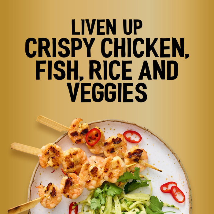 A plate of grilled shrimp skewers with chili and herbs illustrates how to liven up crispy chicken fish rice and veggies using Jr Lemon Pepper Seas X6.