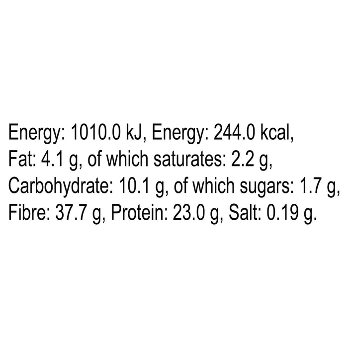 A nutritional information label for Schwartz Basil 10G listing energy as 244.0 kcal and protein as 23.0 g per 100g.