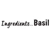 A minimalist graphic illustration featuring the text Ingredients Basil belonging to a package of Schwartz Basil 10G.