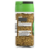 A clear glass Schwartz Rubbed Sage 10G Jar with a green lid shows the dried herb flakes and cooking suggestions on the back label.