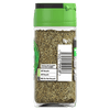 A clear plastic jar of Schwartz Thyme 11G with a green lid, displaying the dried herb inside and recycling information on the label