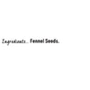 A simple graphic lists the ingredients for Schwartz Fennel Seeds 28G against a plain white background.